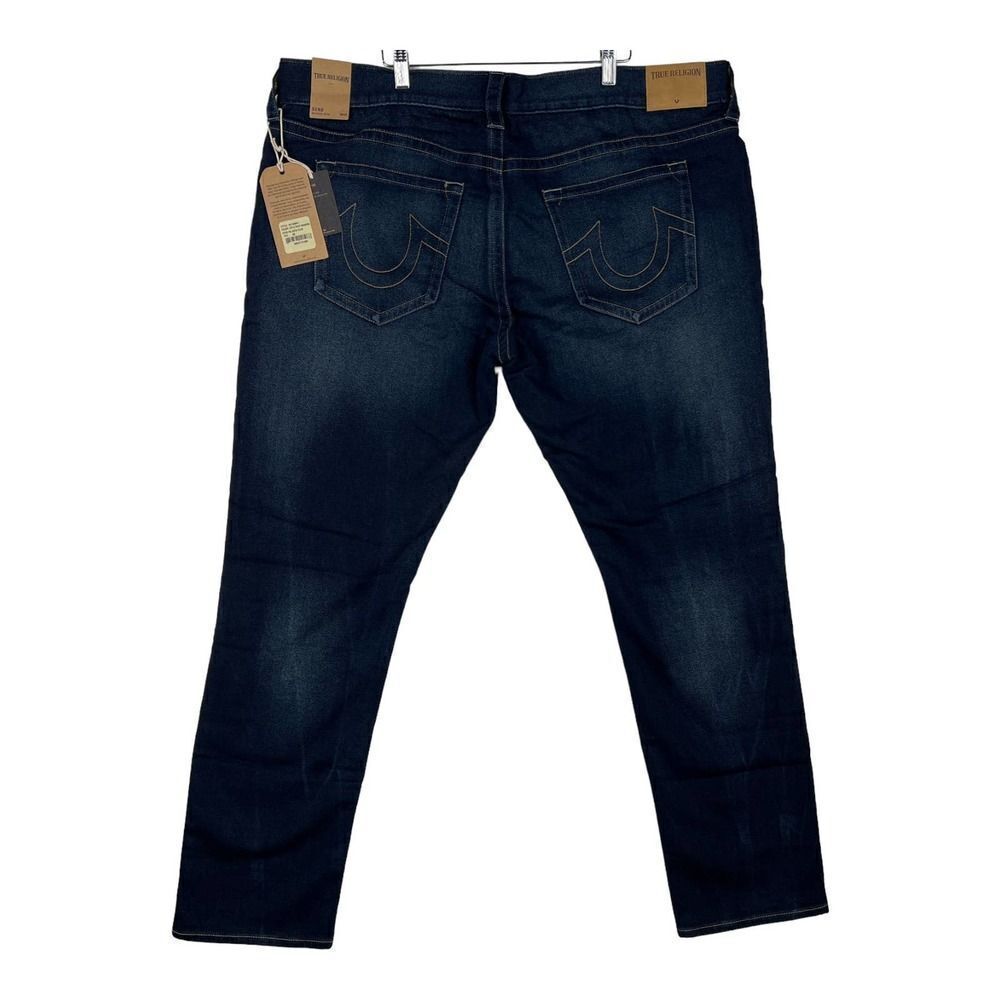 New True Religion Geno Men Denim Blue Jeans Relaxed Slim Deep Shadow US 42 - Picture 4 of 11
